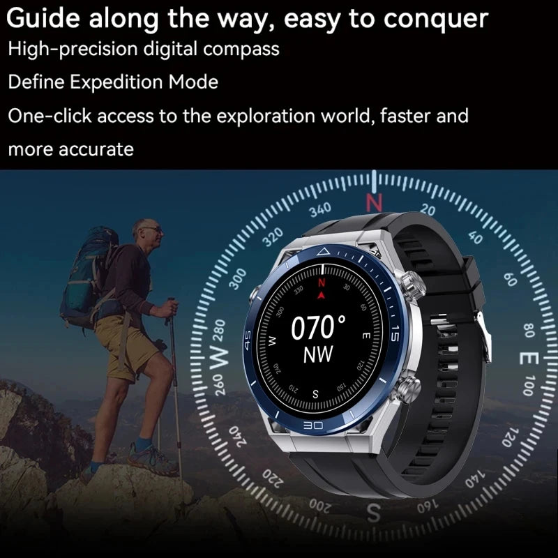 2024 New NFC ECG+PPG Bluetooth Call Smart Watch Men GPS Track Compass Sport Fitness Bracelet Ultimate Smartwatch For Android IOS