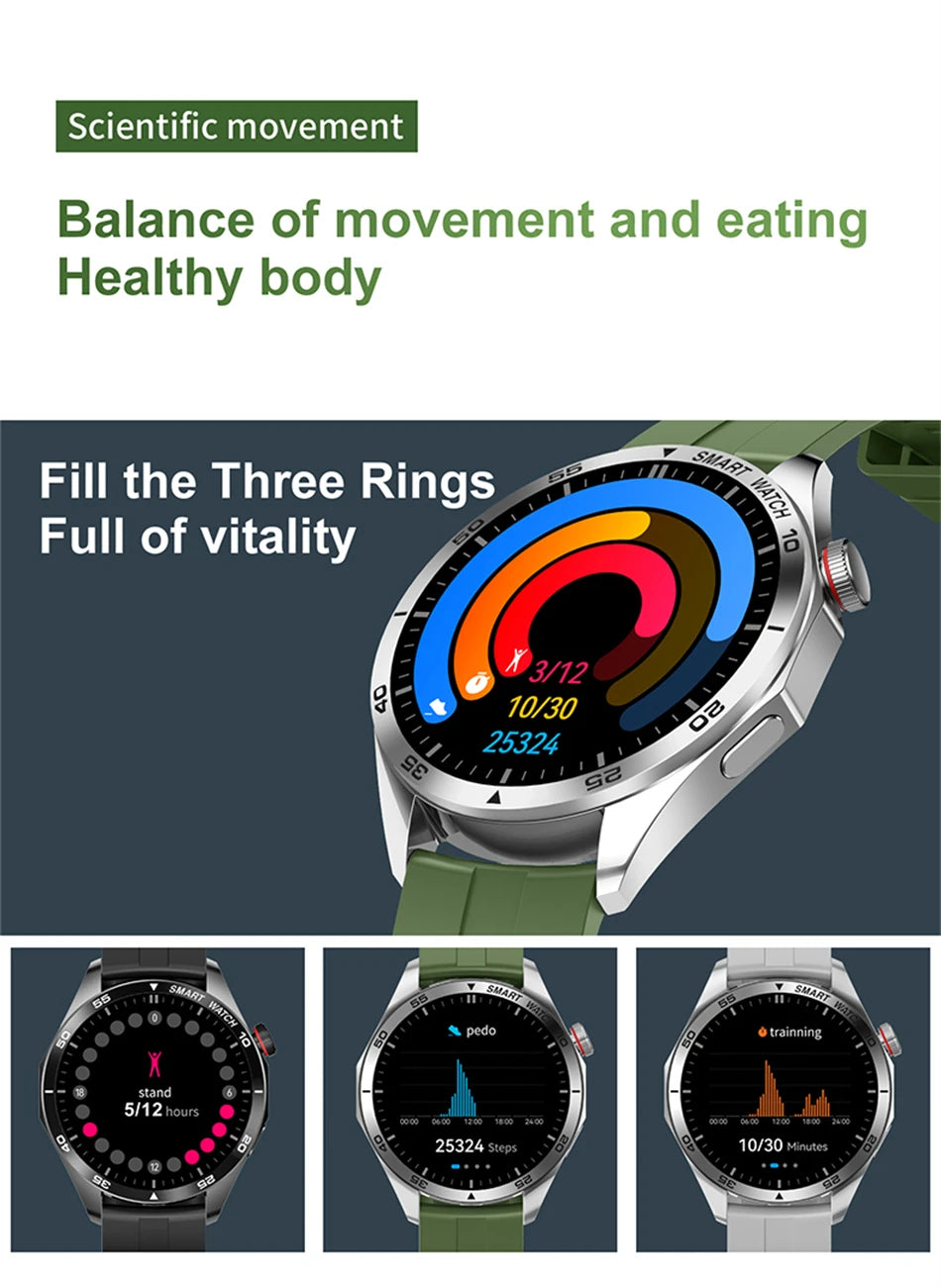 2024 New Business Smart Watch Men's Heart Rate Oxygen Monitoring GPS Sports Fitness Watch AI Voice Bluetooth Call Smartwatch Men