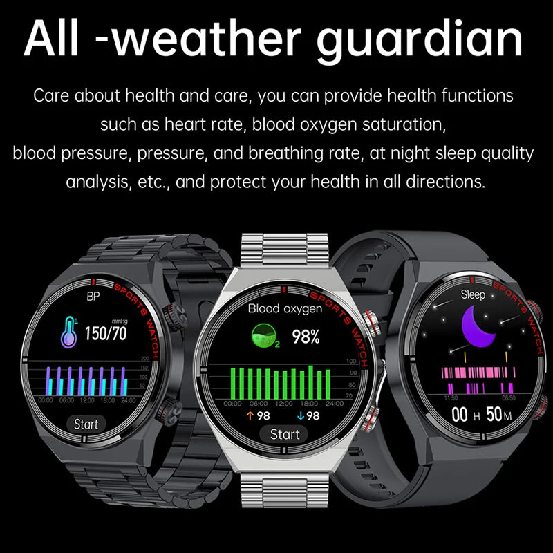 For Huawei Xiaomi NFC Smart Watch Men GT3 Pro AMOLED 390*390 HD Screen Heart Rate Bluetooth Call IP68 Waterproof SmartWatch 2024