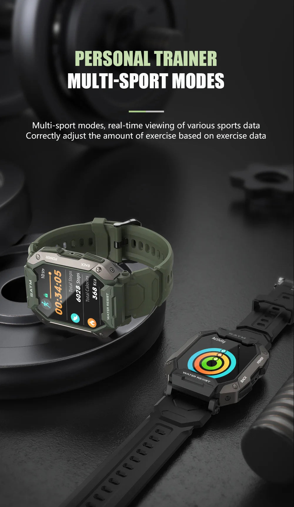 Rugged Military Outdoor Smart Watch Men 2024 for Android Xiaomi Ios Sports Waterproof Watches Fitness Clock Call Smartwatch C20