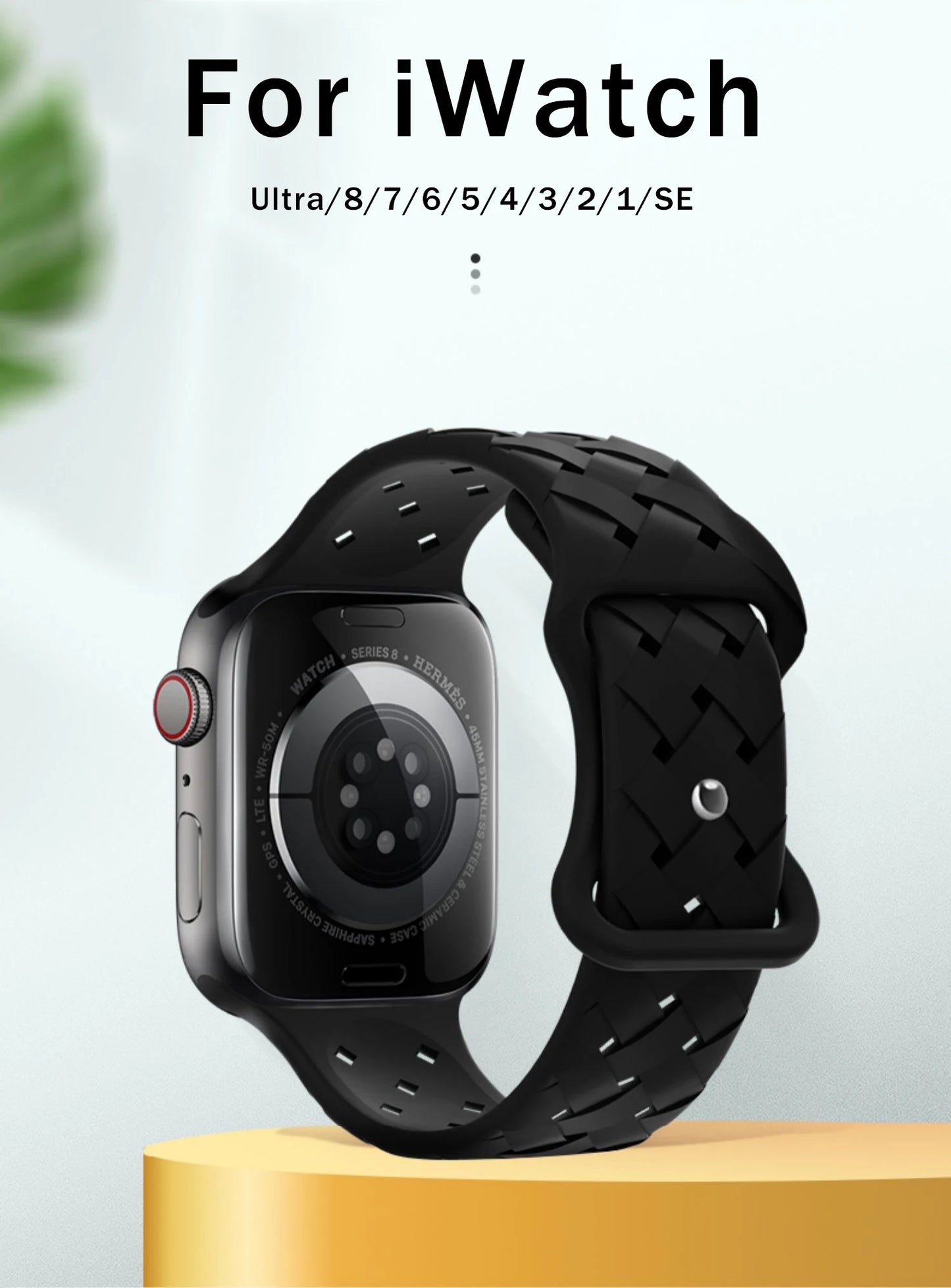 Braided Silicone Strap For Apple Watch 9 Band 41mm 45mm Woman 38mm 44mm 40mm 49mm 42mm Bracelet Correa iWatch 8 7 3 4 5 6 Ultra