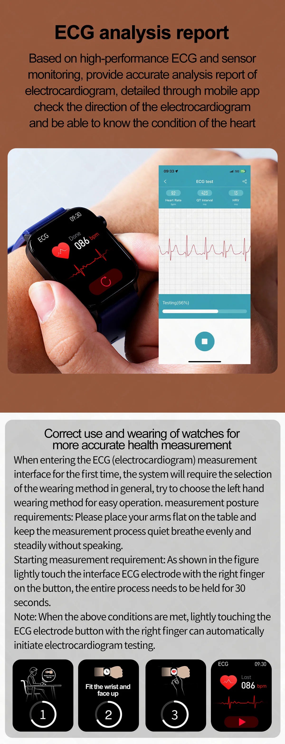 2024 New ECG PPG Smartwatch Ladies Uric Acid Watches  Blood Glucose Heart Rate Pressure Bluetooth Call Smart Watch Women for Ios