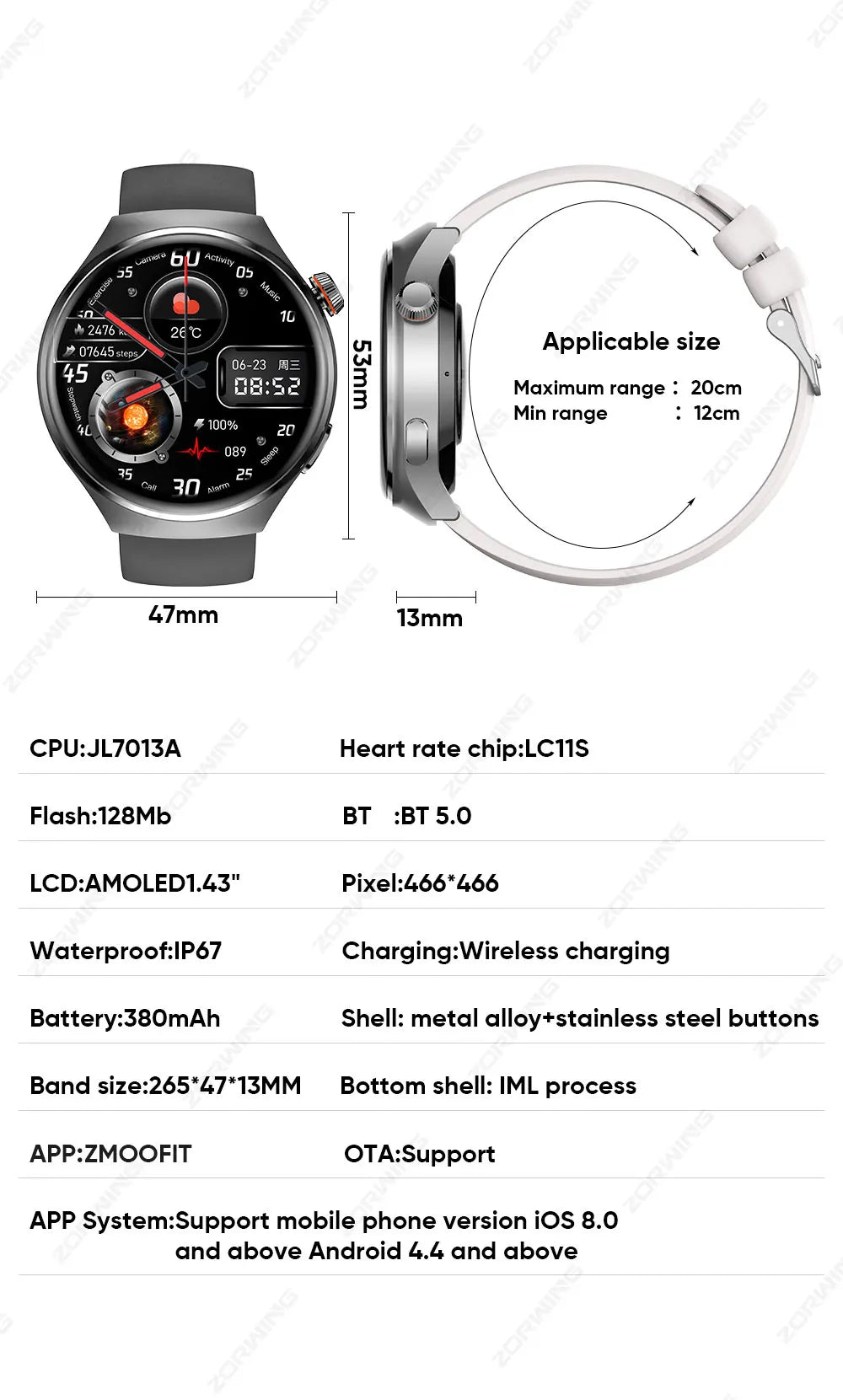 MT26 AMOLED Smart Watch Men Women Bluetooth Call Always on Display Heart rate Wireless Charging Smartwatch for Android IOS 2024