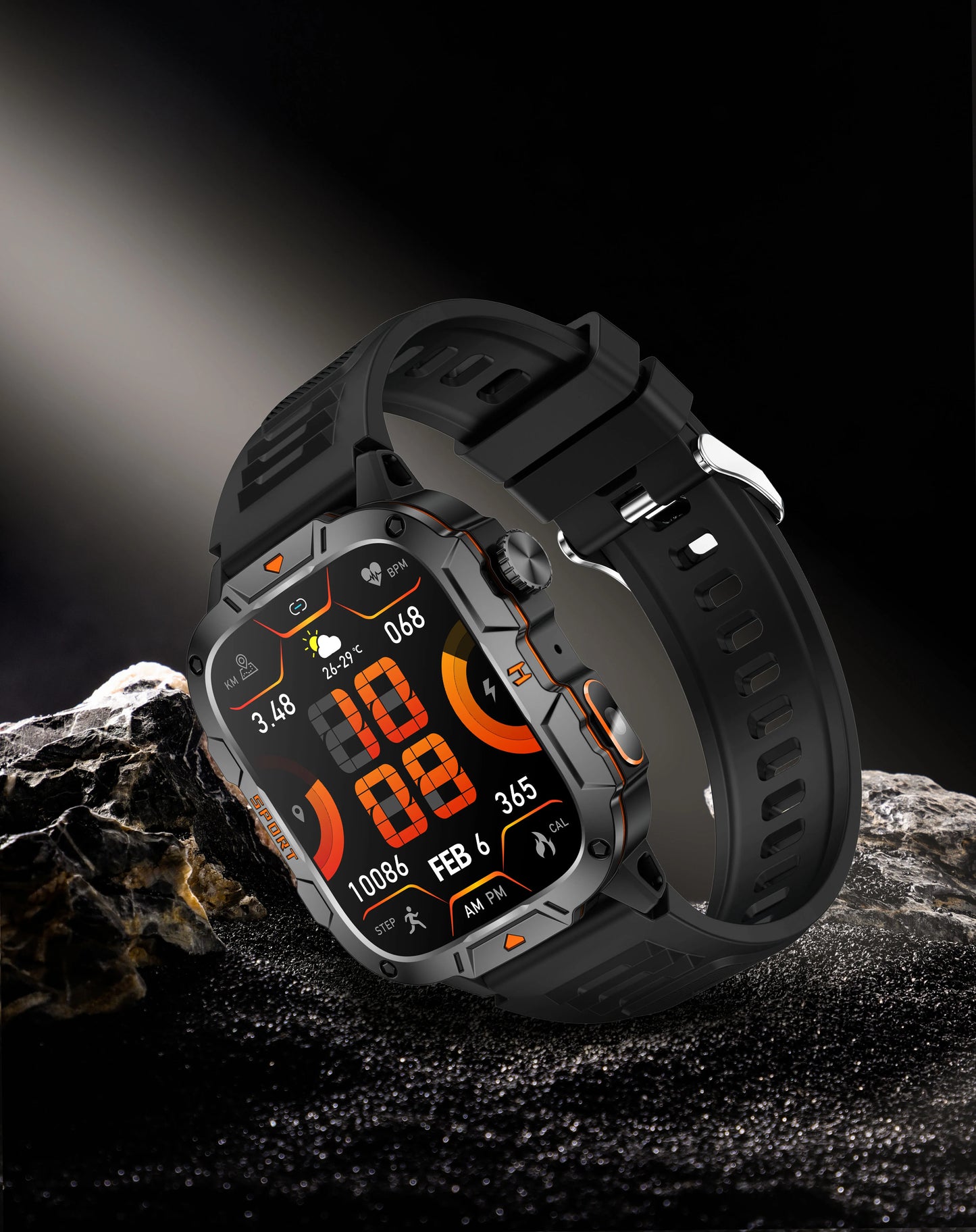 2024 Outdoor Military 3ATM Waterproof Smart Watch Men 420mAh Battery Heart Rate Sports Fitness Watches Bluetooth Call Smartwatch