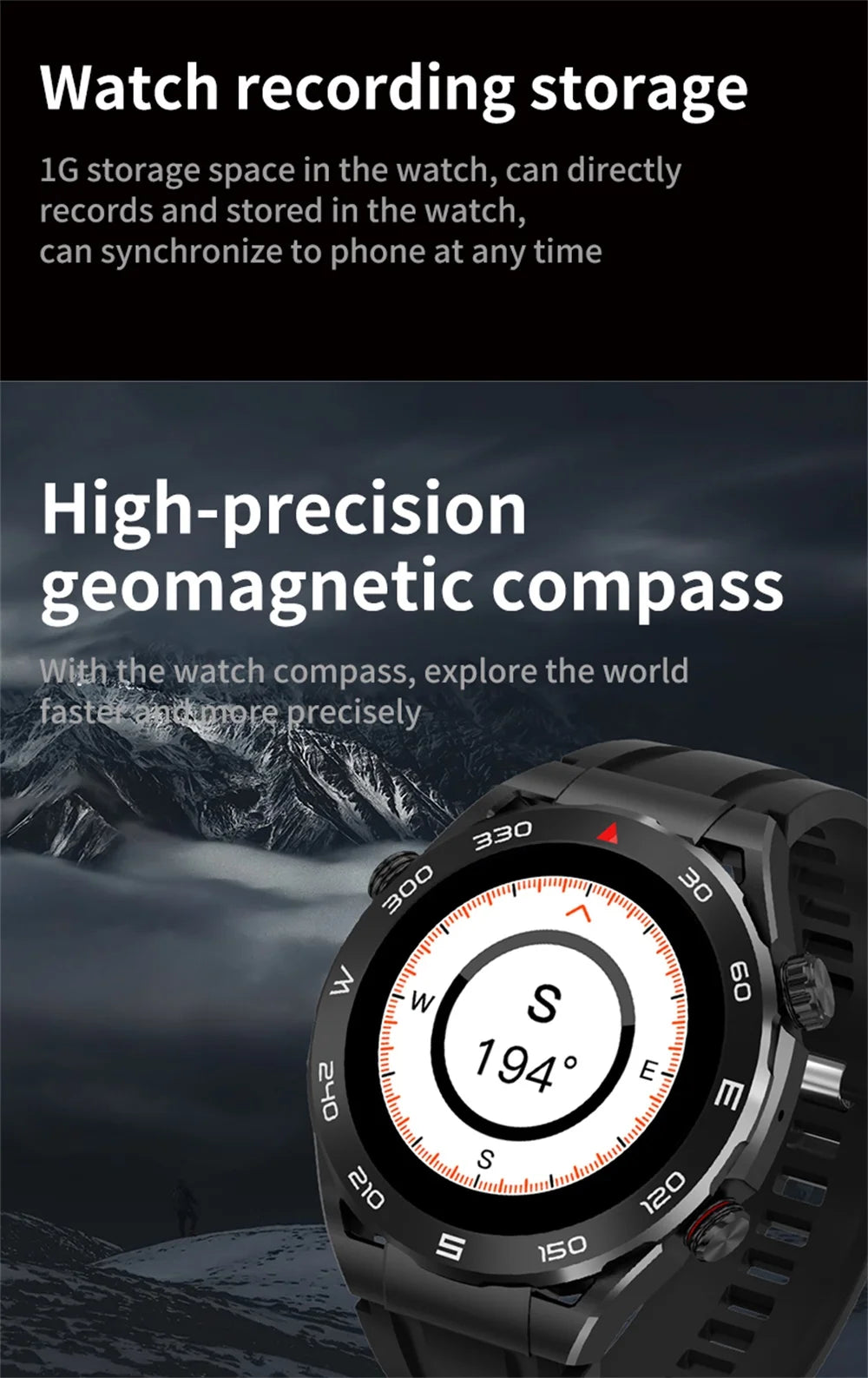 2024 New Blue Tooth Call Men Smart Watch Compass Recording Local Music Playing Bracelet Sports Fitness NFC Waterproof Smartwatch