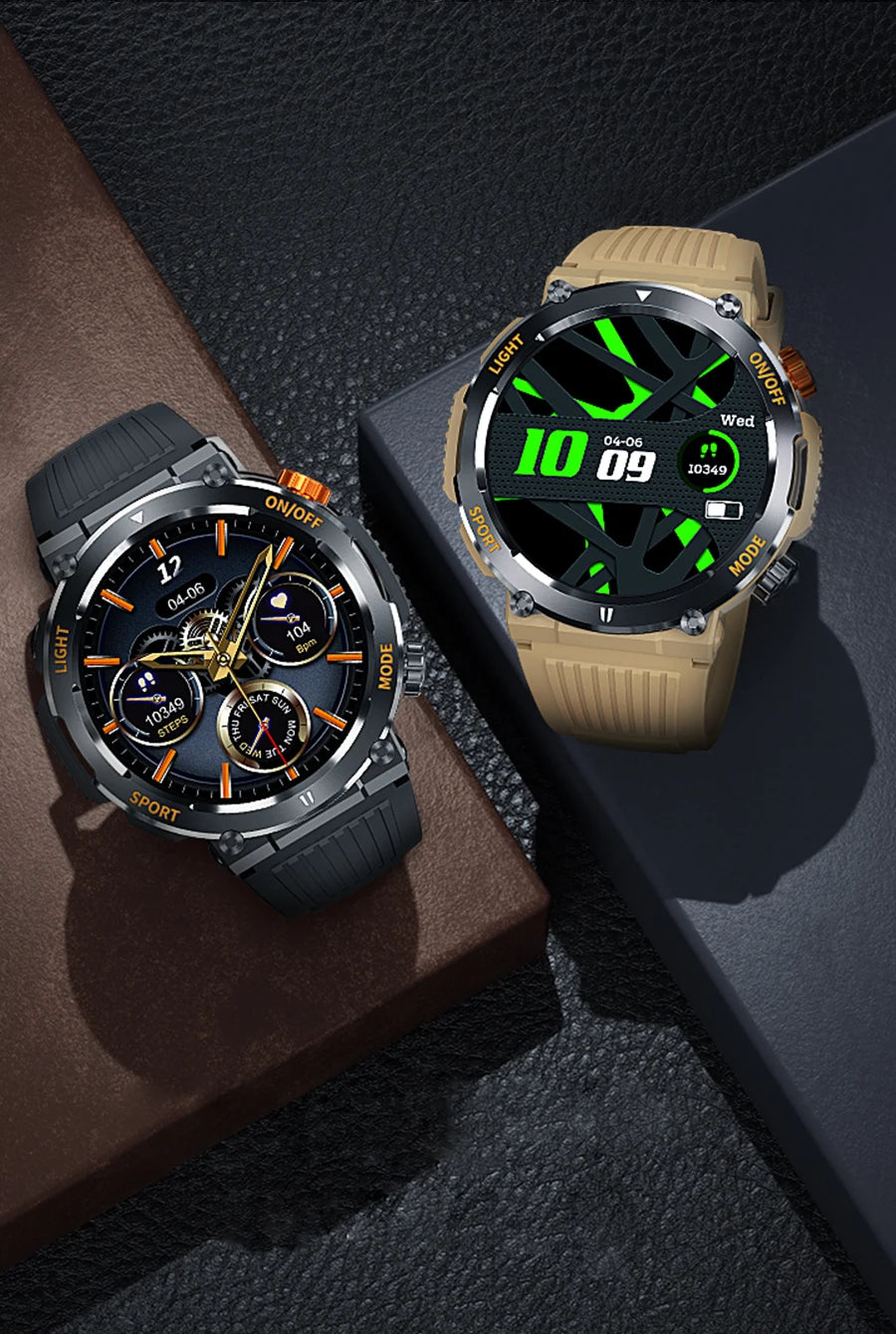 2024 Rugged Military Smart Watch For Men Sport Ftiness Watches Ip68 Waterproof 1.46'' LED lights  AI Voice BT Call Smartwatch 시계