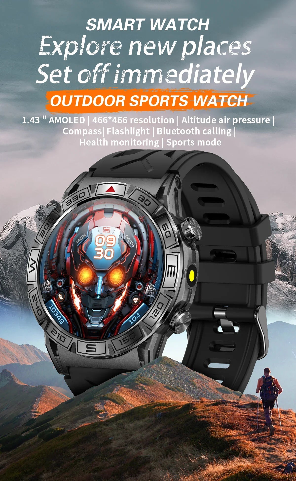 MAOYUAN 2024 New Men Smart Watch AMOLED Bluetooth Call 5.3 Inch 450mAh Large Capacity Sport Health Monitoring Smartwatch Women