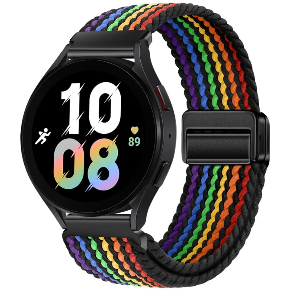 20mm 22mm Magnetic Bracelet for Samsung Galaxy Watch 6/Classic/5/4/3Braided Loop Nylon Strap for Huawei Watch 4/3/GT 2 3Pro Band