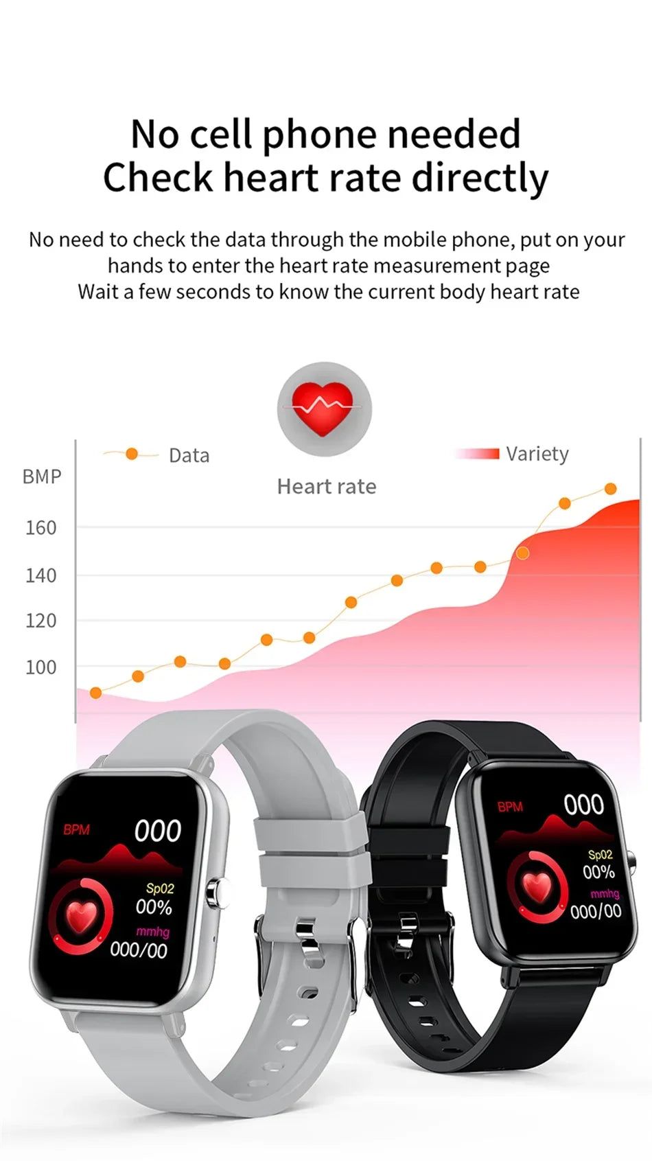 New smartwatch Men Women 2024 Bluetooth Call Sport Heart Rate Monitor 1.69 Inch Screen Smartwatch Customize Wallpaper Watches