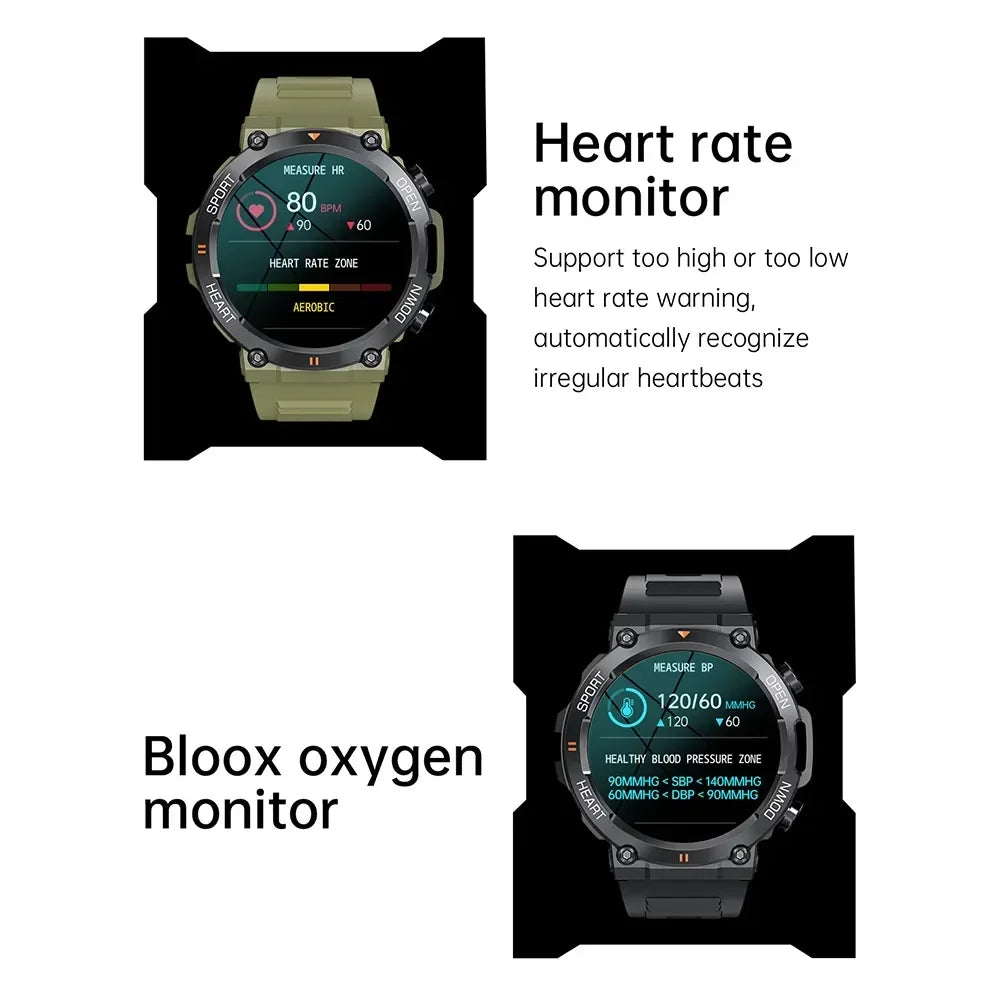 2024 New For T-Rex 2 Smartwatch Men NFC Heart Rate Blood Pressure Monitor 1.39“ Screen BT Call Sports Waterproof Smart Watch