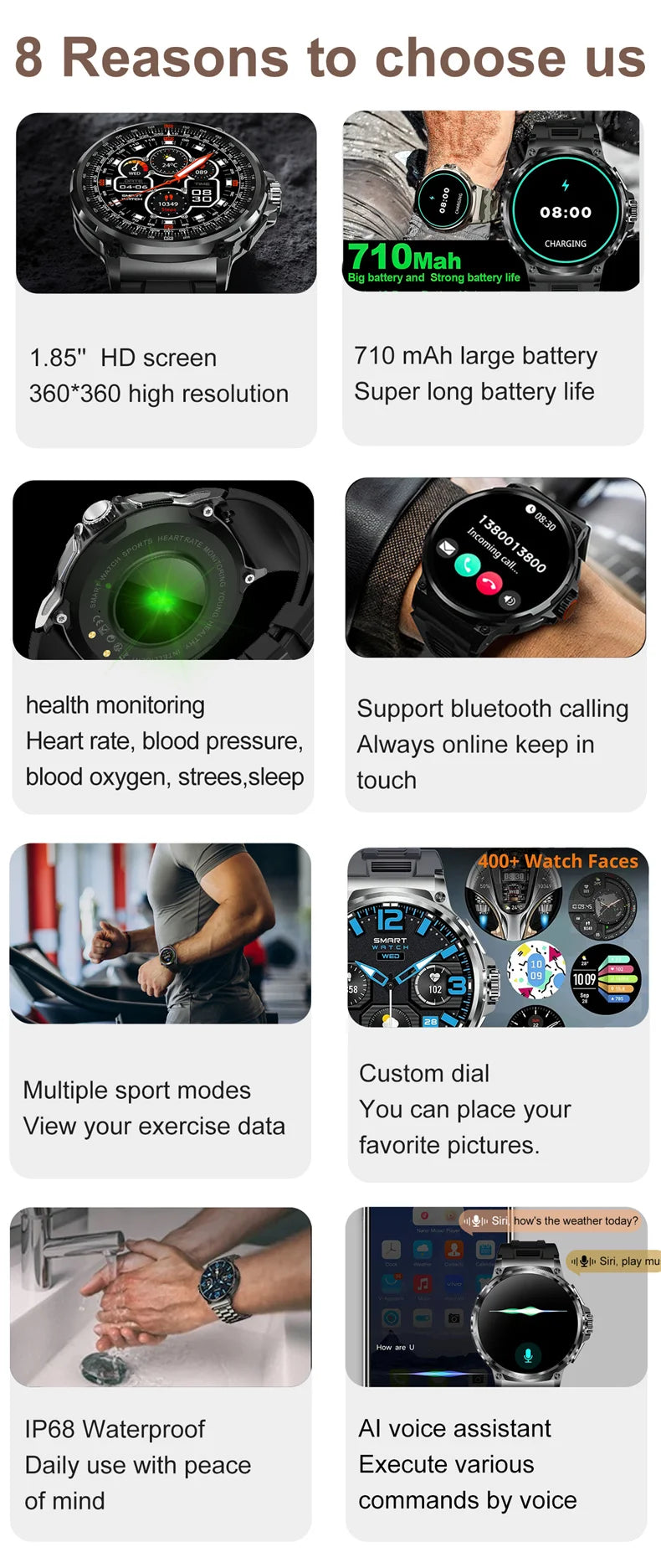 2024 New For Huawei GPS Track Smart Watch Men 1.85-Inch Ultra HD AMOLED Screen 710 Mah Battery Call Sports Waterproof Smartwatch