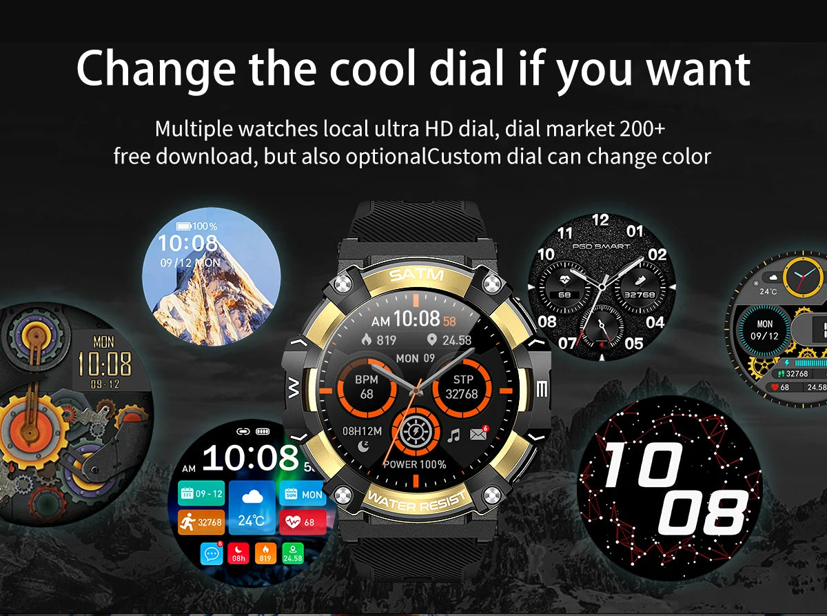 2024 New Explosion-proof Smart Watch 1.39'' Waterproof Clock Anti-fall Wristwatch Men Women BT Call Outdoor Sports Smartwatch