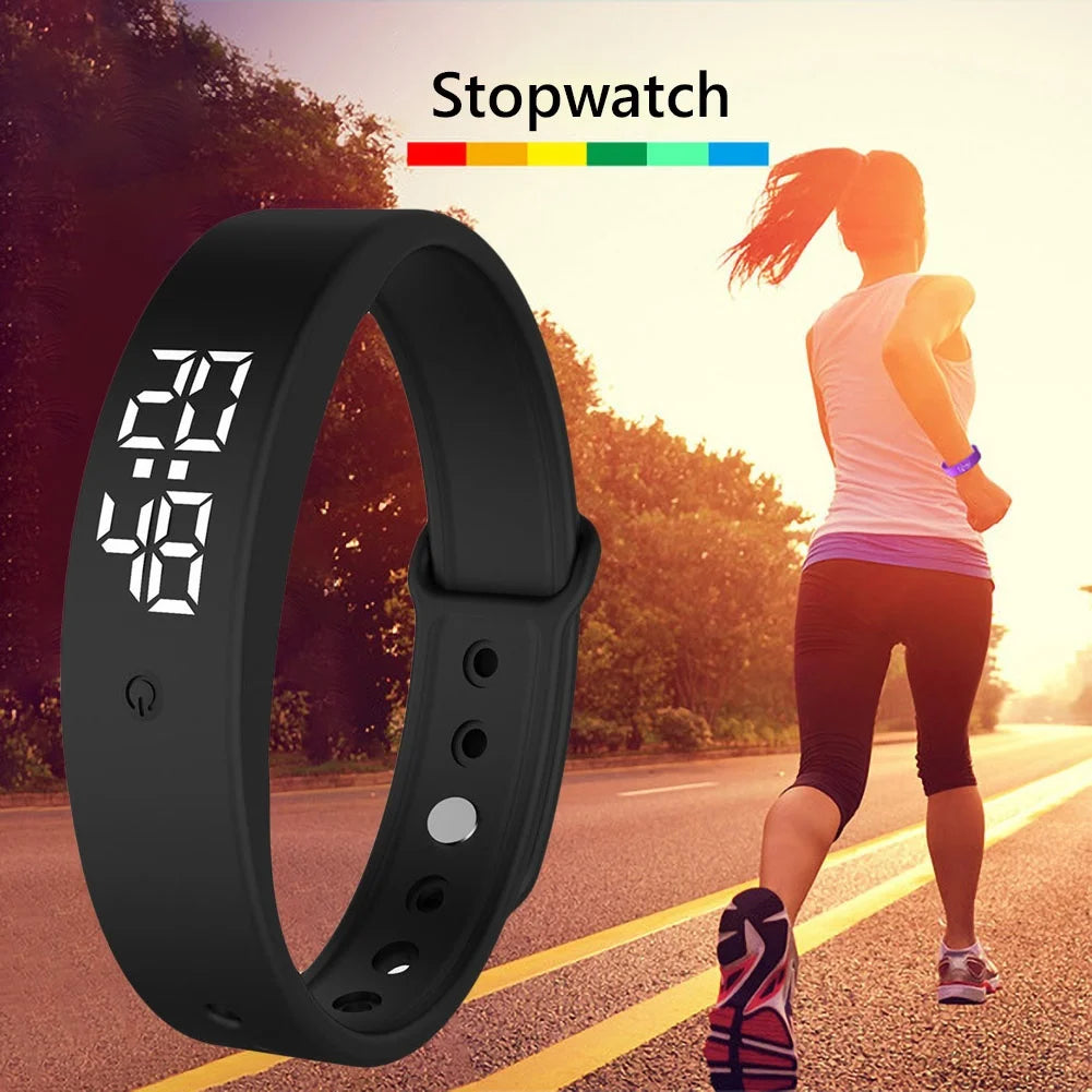 V9 LED Digital Smart Bracelet Clock Body Temperature Monitor Smart Band Wrist Watch Vibration Alarm Sports Wristband Smartband