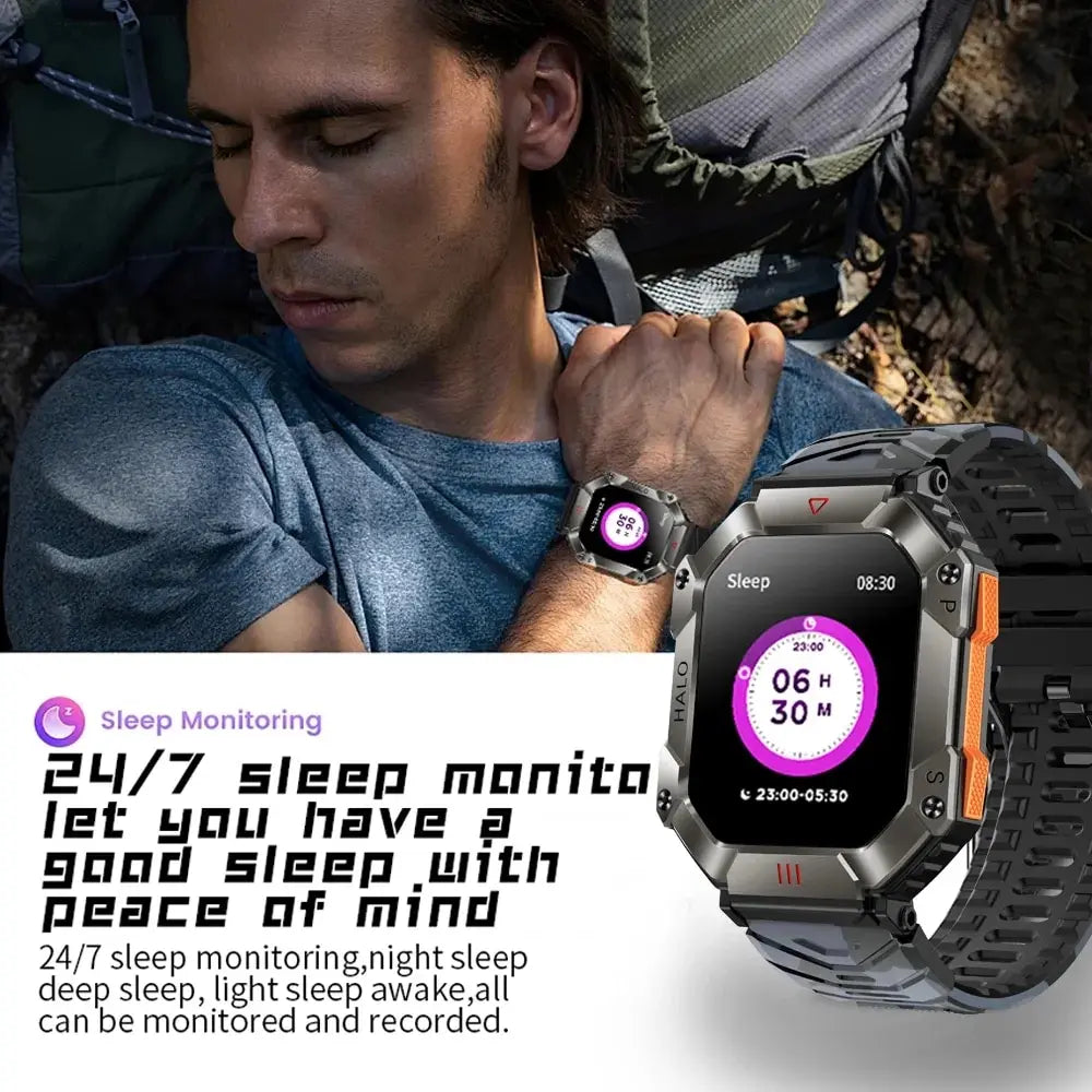 2024 New Military Smart Watch Men GPS Tracker 620mAh Battery Ultra Long Standby Compass Bluetooth Call Outdoor Sports Smartwatch