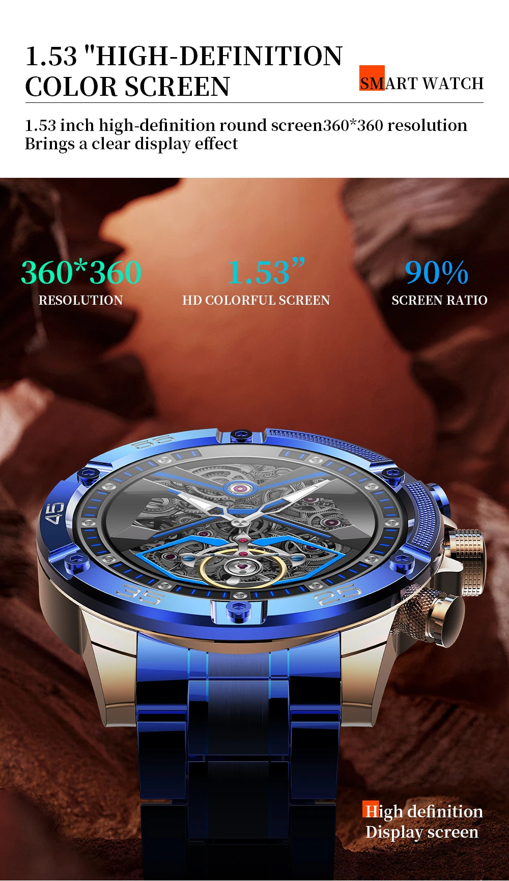 2024 New Sport Mode Smart Watch Men For Android ios Blood Pressure Oxygen Fitness Watch IP67 Waterproof Military SmartWatches