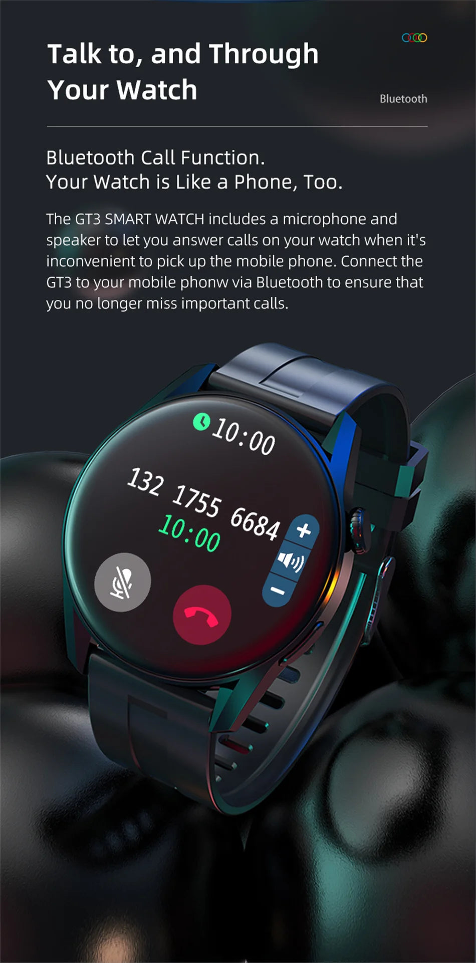 2024 New Bluetooth Call Smart Watch Men Full Touch Sport Fitness Watches Men Waterproof Heart Rate Smartwatch Man Android IOS