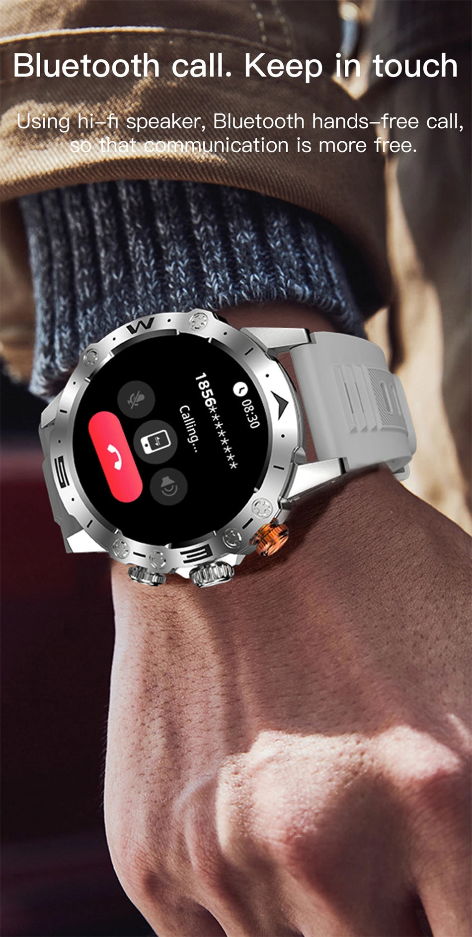 Men's Smartwatch Bluetooth Call 1.53" 360*360 HD Screen Heart rate IP68 Waterproof Rotary button Women's Smartwatch Man 2024 NEW