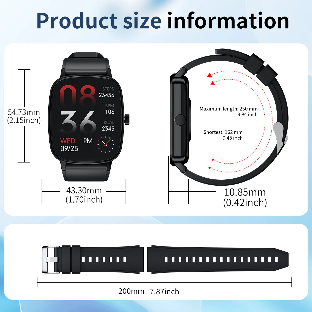 Smarthwhatch 2024 2.01 Inch Screen Aiweile AW63 Smartwatch Men Fitness Bracelet Sports Wireless Bluetooth Call DIY PK LT10 G127