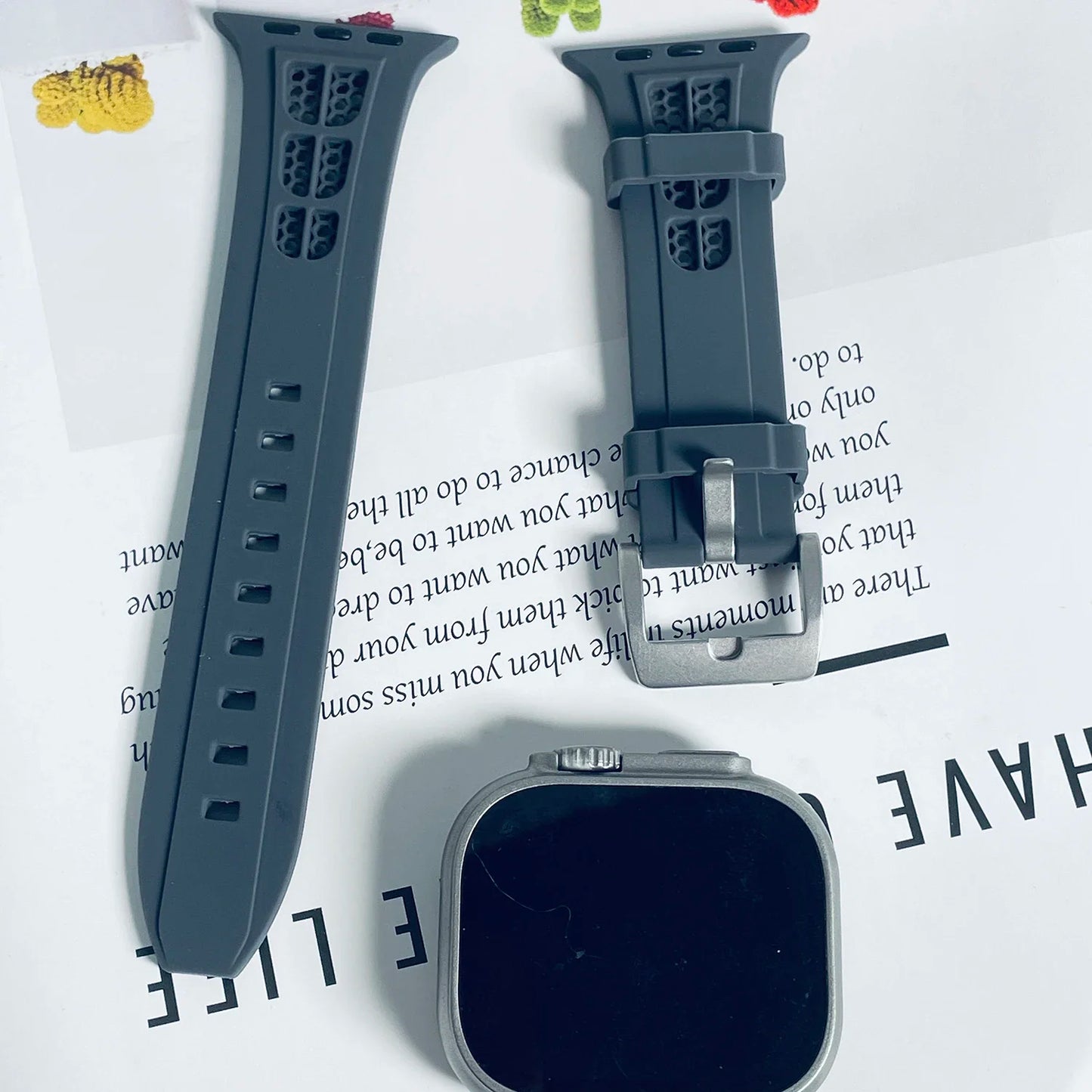 Sport Strap For Apple Watch Band Ultra 2 49mm 45mm 44mm 42mm 41mm 40mm Silicone Bracelet Correa for iWatch Series 9 8 7 6 4 SE