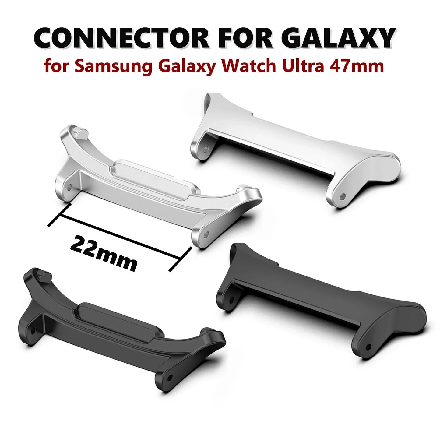 1pair Adapter For Samsung Galaxy Watch 7 Ultra 47mm Strap Watchband Connector Bracelet 316L Stainless Steel Watch 7 Accessories