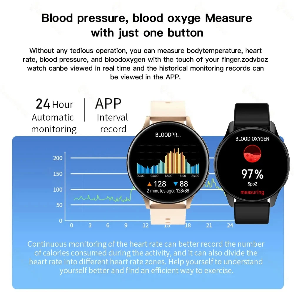 2024 Smart Watch Men Bluetooth Call HeartRate Blood Pressure Monitoring Smartwatches IP67 Waterproof Women Watch For IOS Android