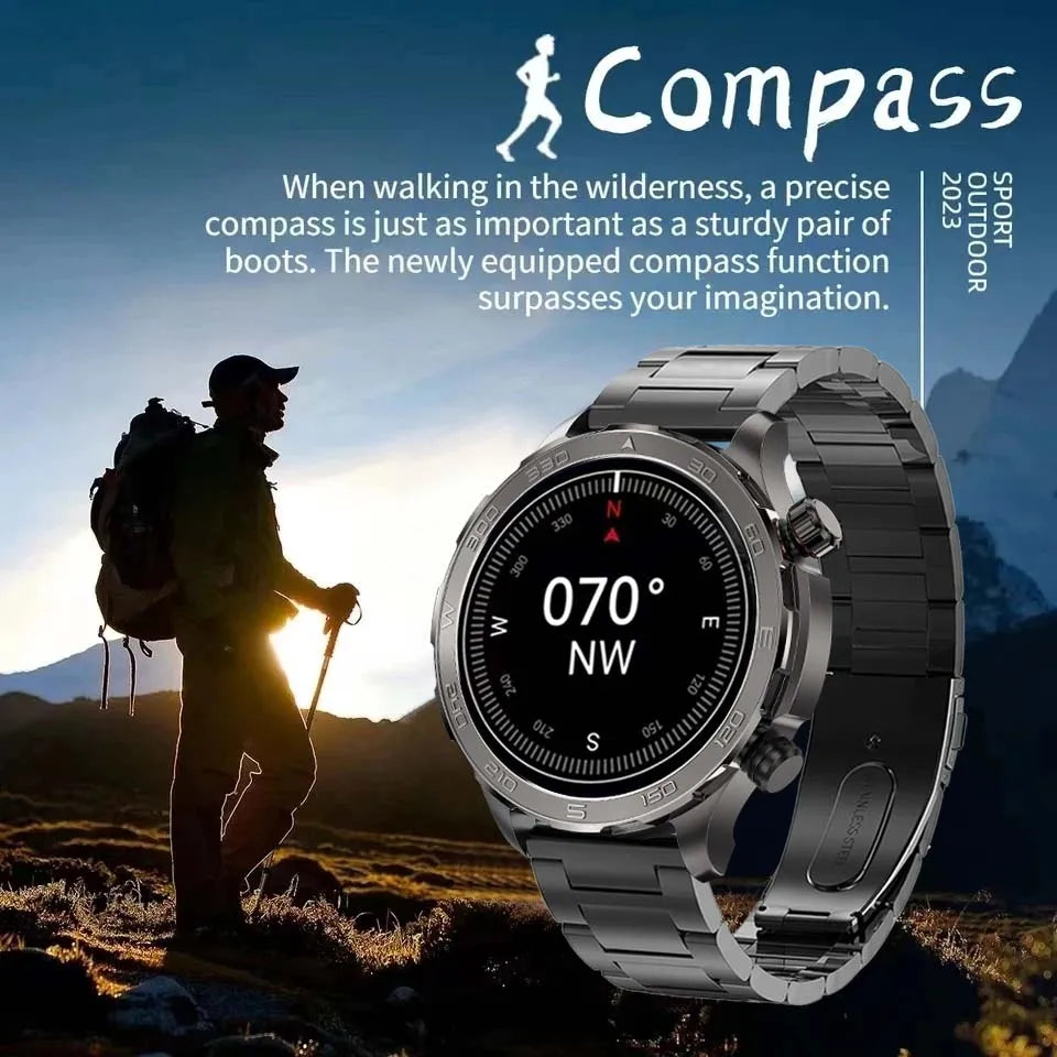 For Huawei Xiaomi 2024 New Smart Watch Men 1.53 inch Bluetooth Call NFC GPS Sports Fitness Tracker IP68 Waterproof Smartwatches