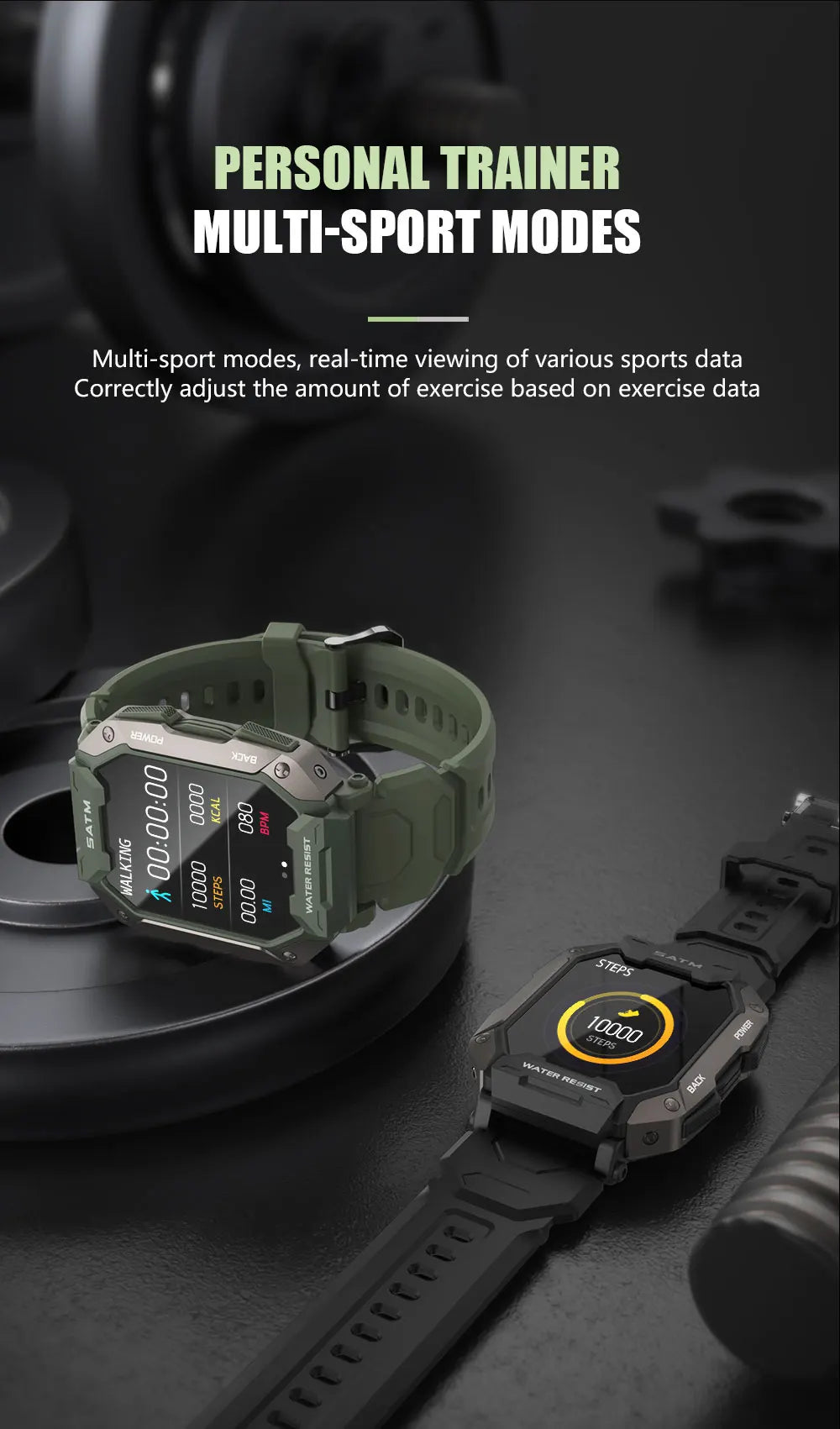 2024 New 3-proof Smart Watch Man Professional Waterproof Sport Fitness Tracker Outdoor Smartwatch For Swimming Watches For Men