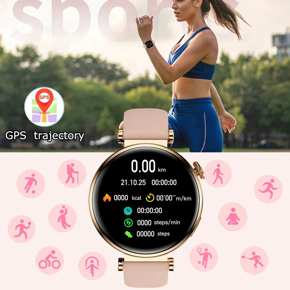 2024 New For Huawei GT4 Mini Smart Watch Women Watch 4 Pro 360*360 AMOLED HD Screen NFC Sports tracker Bluetooth Call smartwatch