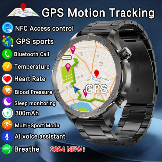 2024 New Outdoor GPS Sports Smart Watch Men 1.53 Inch Screen IP68 Waterproof Watch Bluetooth Call Smartwatch For Android Xiaomi