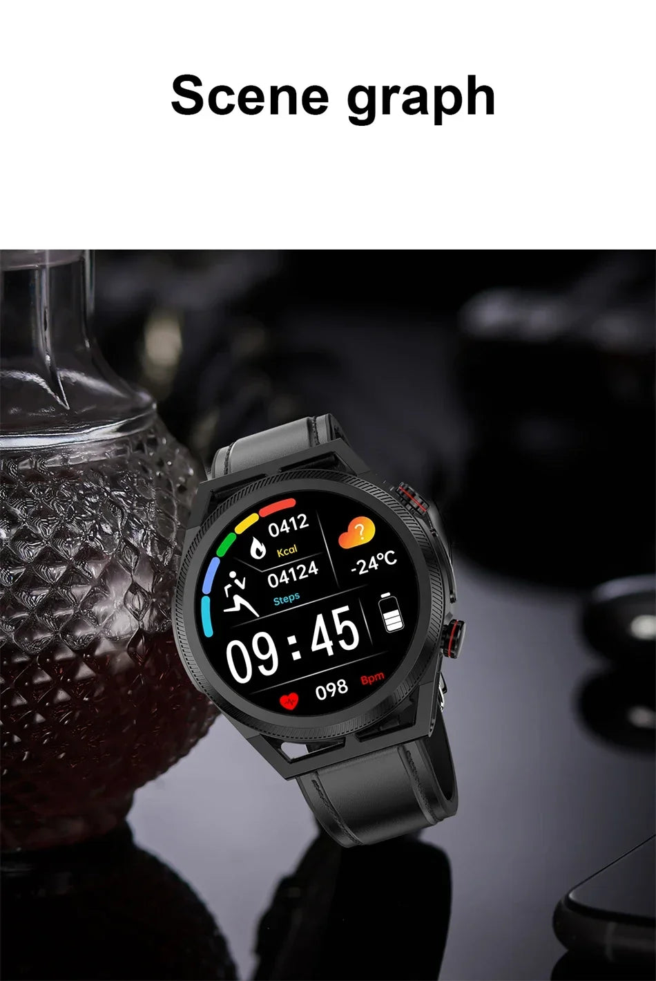 2024 New Uric Acid Non invasive Blood Glucose Smart Watch Mens Bluetooth Call Blood Lipid Blood Oxygen Blood Pressure Smartwatch