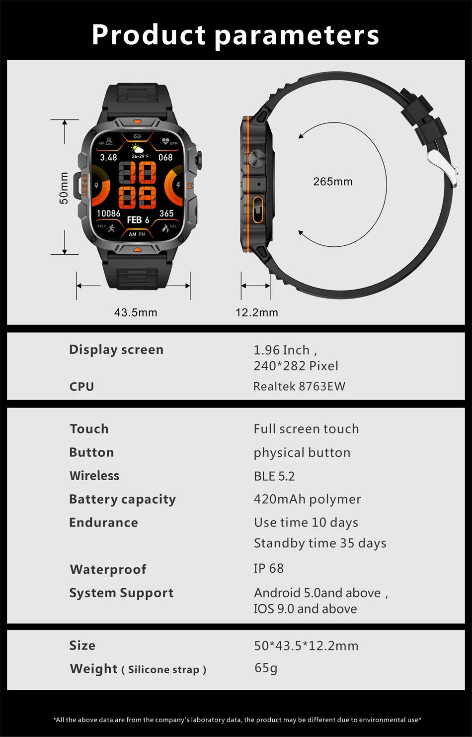 2024 Outdoors Smart Watch Men With LED Flashlight Bluetooth calling 1.96"HD Waterproof Watch Sleep monitoring Smartwatch Man New