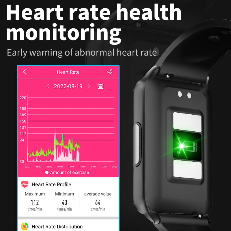 2024 Men 1.57" Health Monitor Smart Watch Blood Sugar Heart Rate Blood Pressure Temperature ECG HRV Waterproof Women Smartwatch