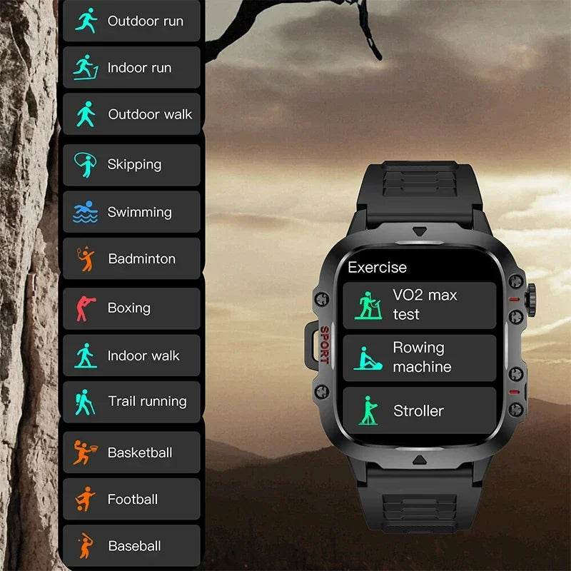 2024 New Smart Watch 1.96" Screen 420 MAh Bluetooth Call Voice Assistant Watch Sports Fitness 3TAM Waterproof Smartwatch For Men