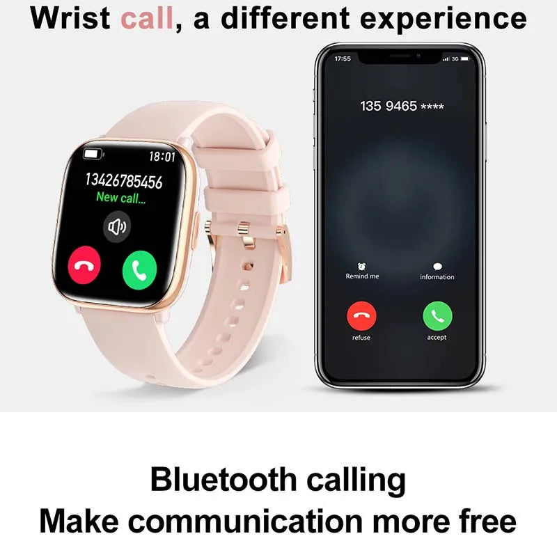 2024 New AMOLED HD Screen Smartwatch Women Men Bluetooch Call IP68 Waterproof NFC Wireless charging Smartwatch For Android IOS