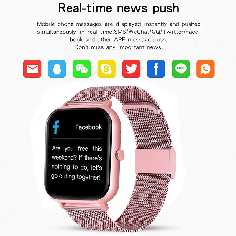 2024 New Smart Watch Men Women for Android IOS Heart Rate Blood Pressure Fitness Tracker Bluetooth Call Women Smartwatch Man