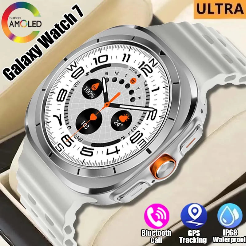 2024 New For Samsung Galaxy Watch Ultra Men Smartwatch Bluetooth Call IP68 Waterproof Amoled Always Display GPS Tack Smart Watch