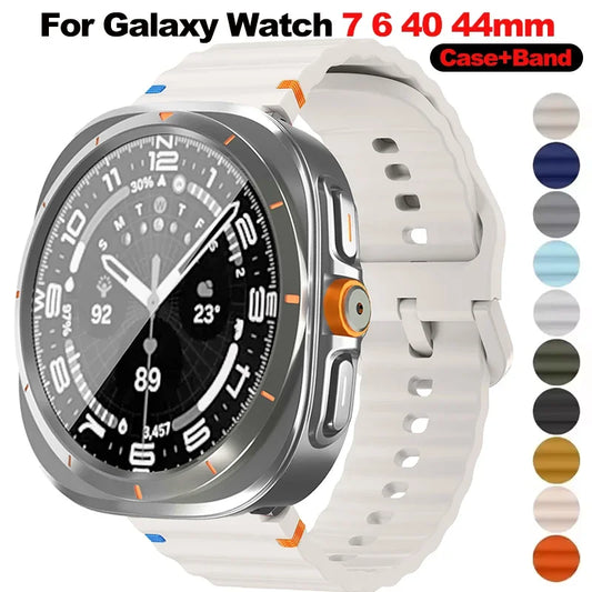 Change To Ultra Case+Band for Samsung Galaxy Watch 7 6 40mm 44mm Upgrade To Galaxy Watch 7 Ultra Tempered Glass Screen Protector