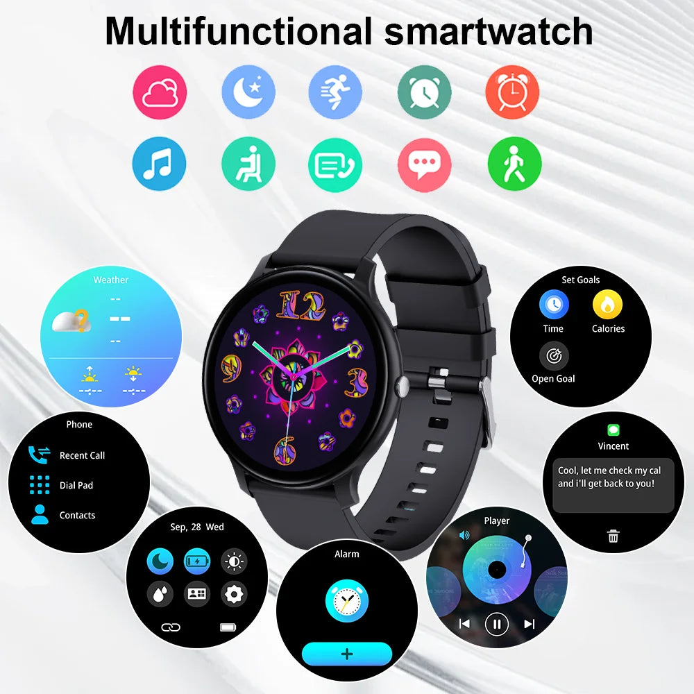 LAXASFIT Smart Watch Full Touch Screen Sports Fitness Tracker IP68 Waterproof Bluetooth Smart Watch Men Women Smart Watch 2024