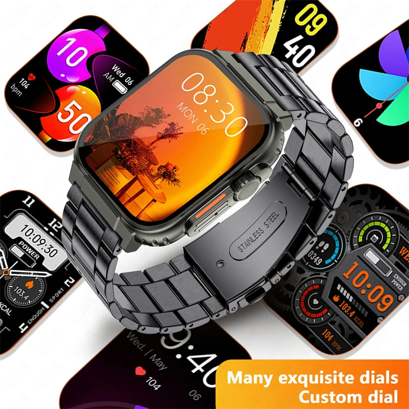 LIGE Men Smart Watch I68 Waterproof Bluetooth Call Bracelet Full Touch HD Wrist Watches Sleep Monitoring Tracker Smartwatch 2024