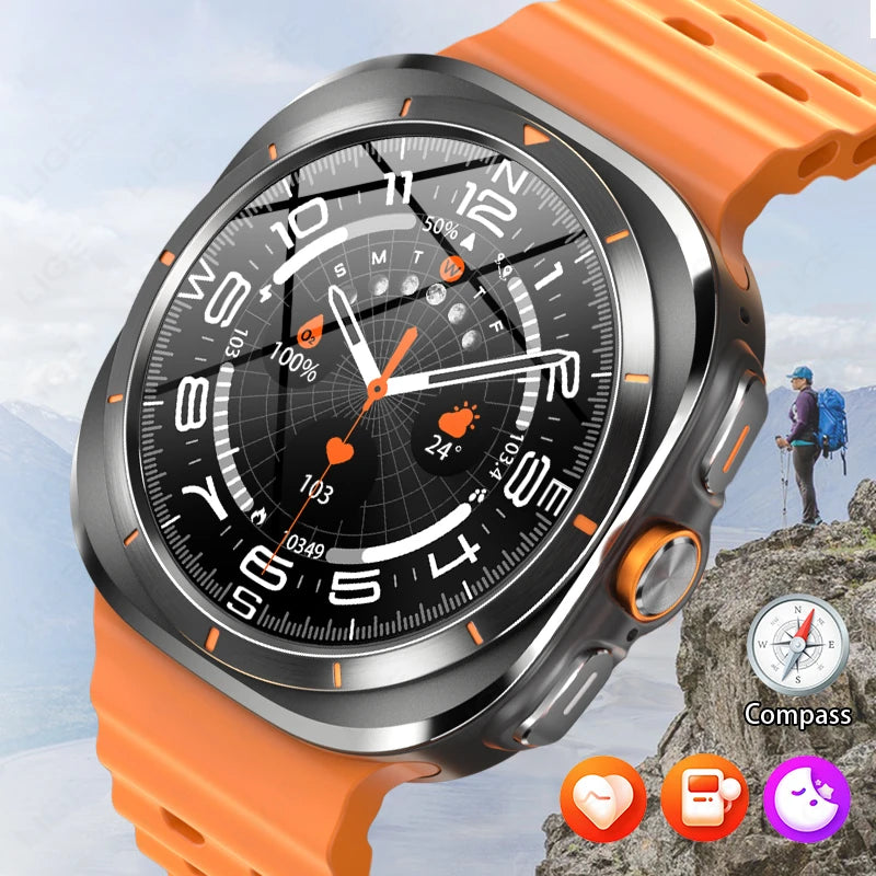 2024 New Smart Watch Men NFC Compass Bluetooth Call Outdoor Sport Watch For Xiaomi Huawei AMOLED Display Digital Smartwatch