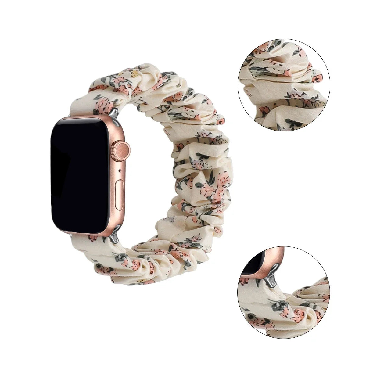 Strap for Apple Watch Ultra Band 49mm 45mm 41mm 44mm 42mm 40mm Scrunchy  Fabric Nylon Bracelet iWatch SE Serie 9 4 5 SE 6 7 8 3