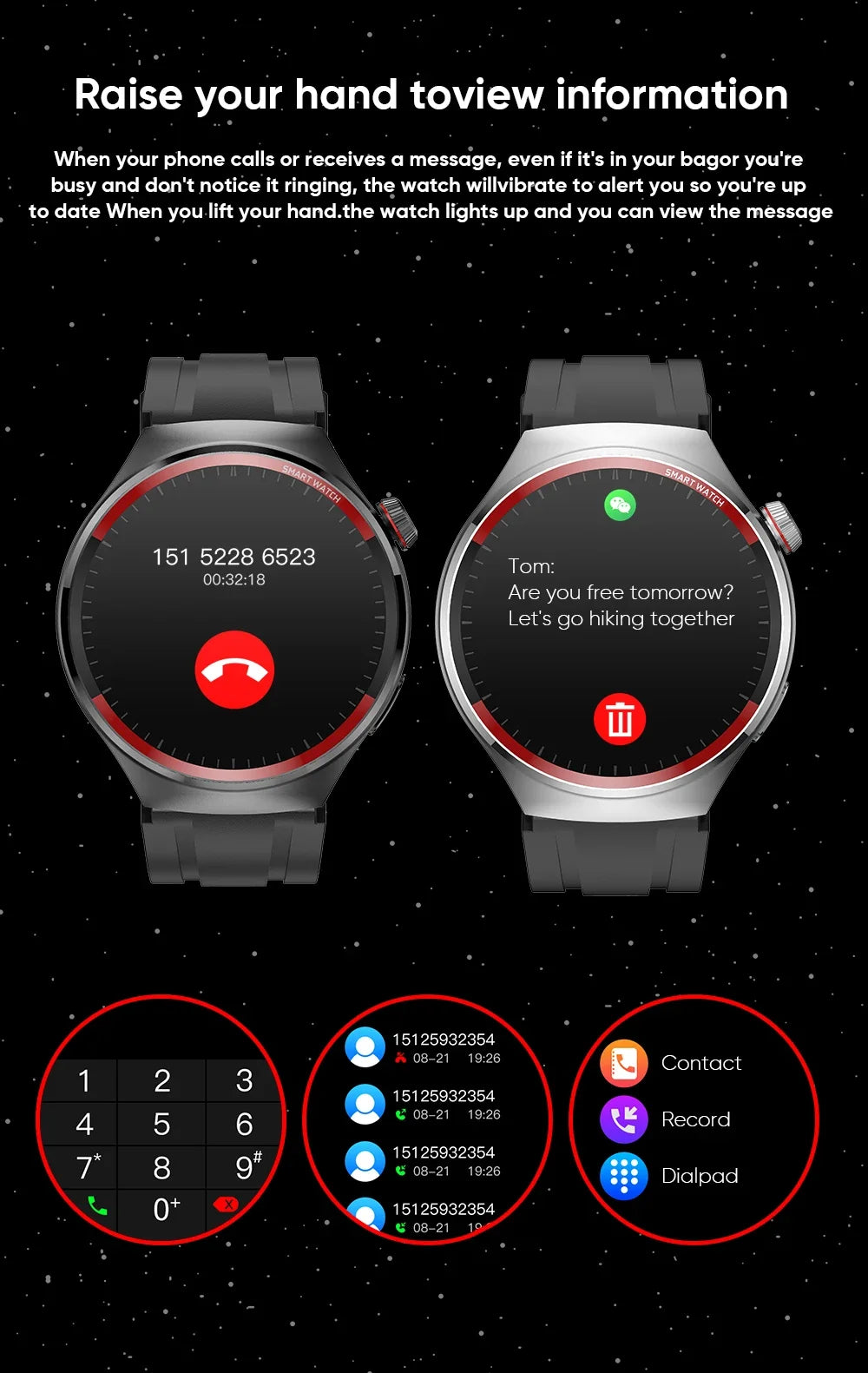 2024 Smart Watch Men   Smartwatch Amoled Blood Pressure Bluetooth Call Sports Fitness Tracker Sleep Passometer for Huawei