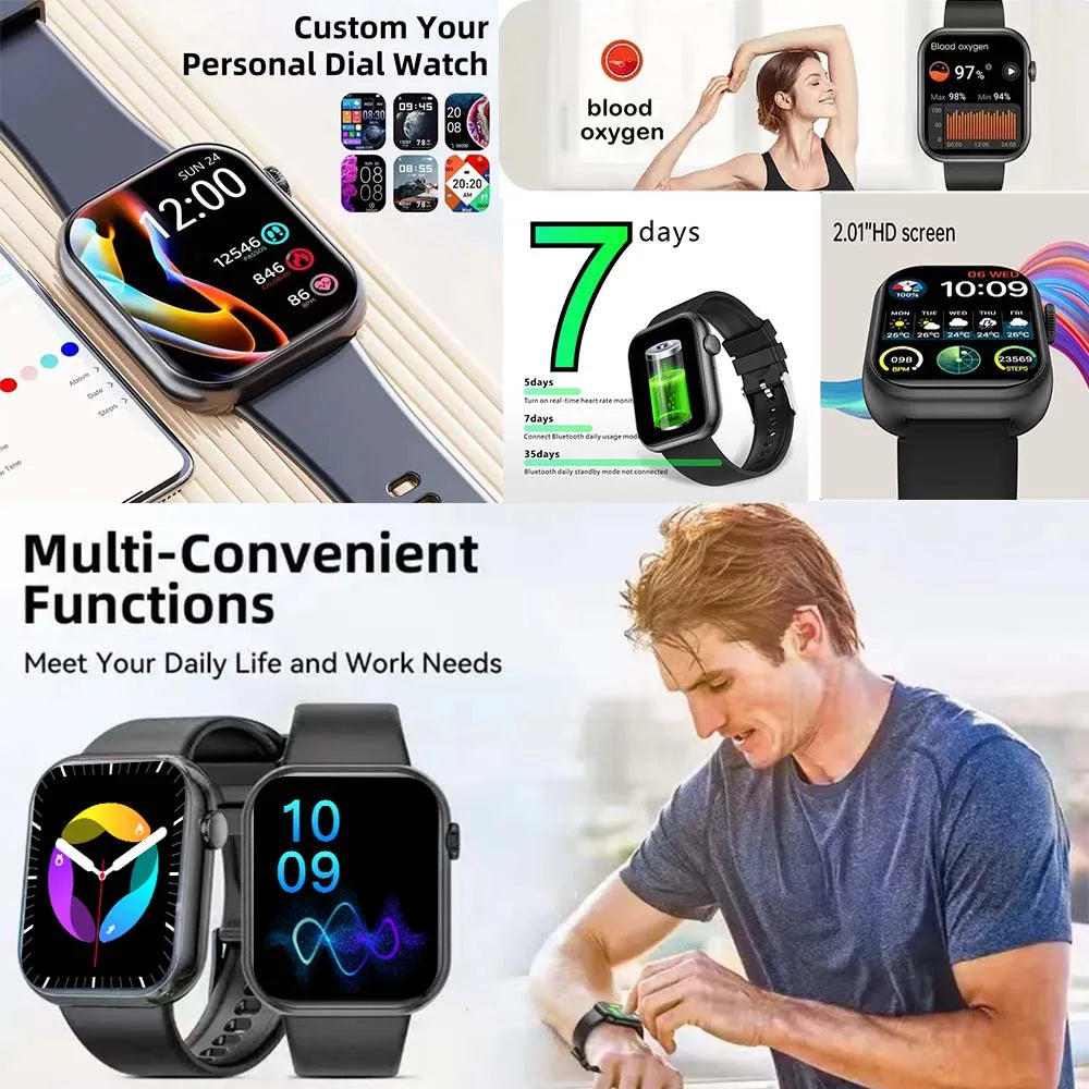 Luxurious Pro Smartwatch 2.01” HD 240*296 Men And Women Notifications Fitness Tracker Bluetooth Call Sports Watch Multifunction