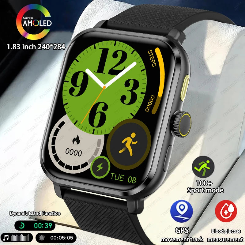 2024 New For Huawei GPS Track 6 AMOLED Smart Watch Men Blood Sugar Bluetooth Call  Sport Tracker Waterproof Women Smartwatch+Box