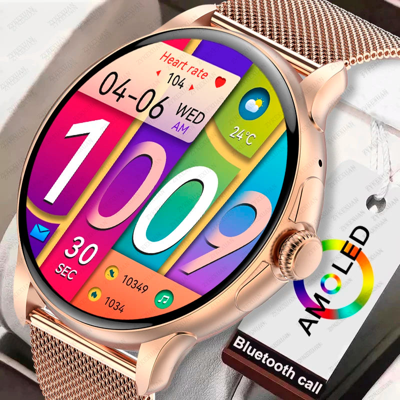 2024 Smartwatch Women 466*466 AMOLED 1.43" HD Screen Always Display Time Bluetooth Call IP67 Waterproof Sports Smart Watch Men