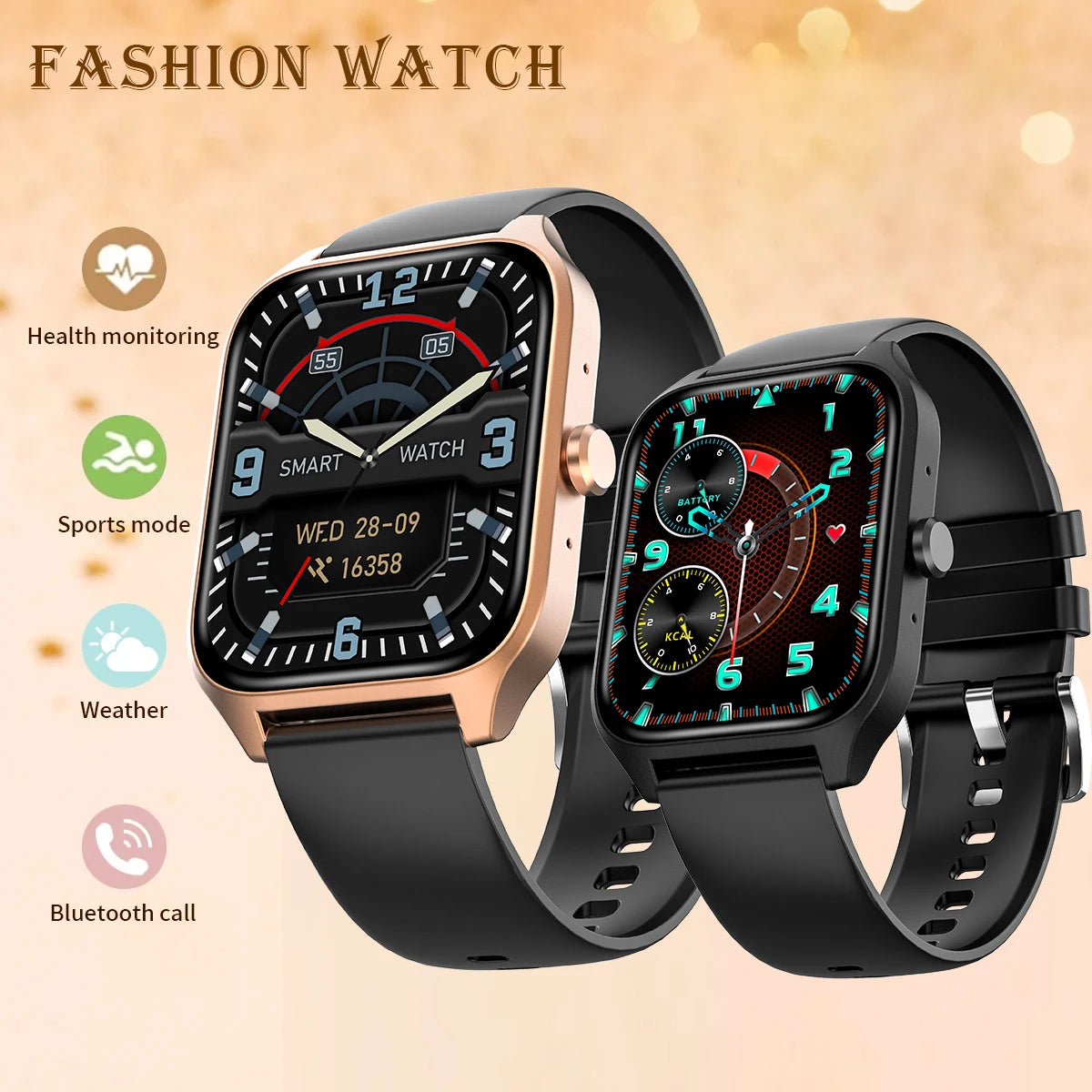 Timethinker 2024 Bluetooth Call Smart Watch 1.83'' HD Screen Men Women Health Monitor Smartwatch Sport Watches for Android IOS