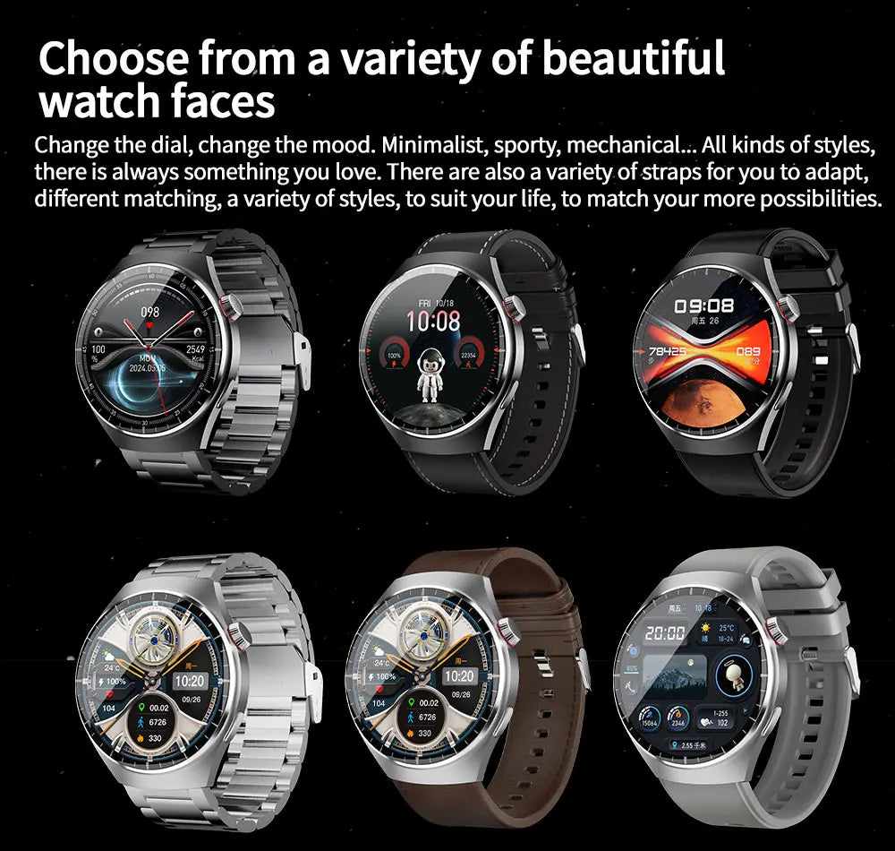 For Huawei Watch 4 PRO Smart Watch Men GT4 Pro AMOLED HD Screen Bluetooth Call GPS NFC Heart rate Sports SmartWatch Man 2024 New