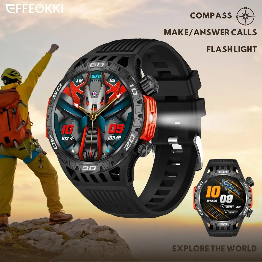 Electronic Watches Smartwatch 2024 Men's Wristwatch Portable Flashlight 10 Meters Waterproof Compatible Android IPhone IOS