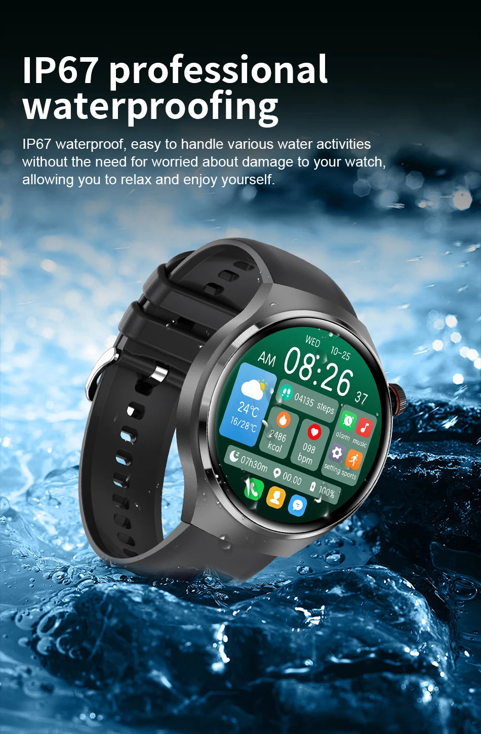 LIGE NFC Smart Watch Men 1.52 inch AMOLED Screen Wireless Call Health Monitor Waterproof Watch Sports Smartwatch 2024 For Huawei