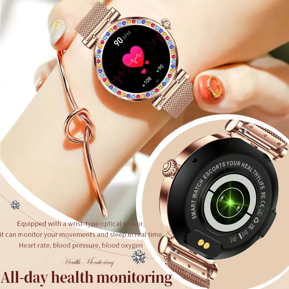 ChiBear Rosegold Smart Watch For Lady Bluetooth Call 100+Sports Mode Fitness Women Smartwatch DIY Dials For IOS Android 2024 NEW